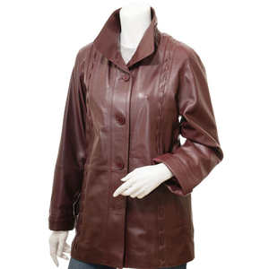 <b>Women's</b> 100% High Quality Quilted Satin Leather <b>Jacket</b> Stand Collar Breathable Waterproof Eco-Friendly Custom Designed - Product Image 1