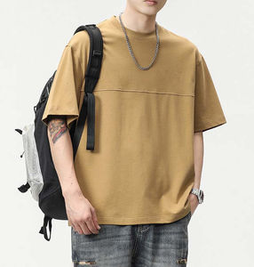 Vente en gros de nouveaux vêtements décontractés d'été pour hommes T-shirt ample à manches courtes à séchage rapide avec logo personnalisable coupe régulière motif solide - Product Image 2