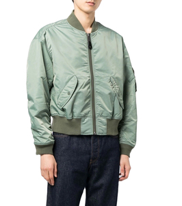 Vente en gros Blouson aviateur en nylon à col montant personnalisé Blouson aviateur en nylon grande taille Service OEM avec vestes de décoration à motifs - Product Image 3