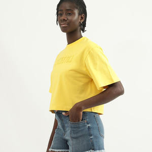 T-shirt d'été en coton de haute qualité-Mode Loose Fit Crop T-shirt personnalisé pour femmes-T-shirt respirant - Product Image 2