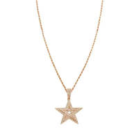 Pendentif et breloque étoile en moissanite 0,5 carat taille brillant rond avec micro-incrustation en argent 925, style hip-hop, pour usage quotidien