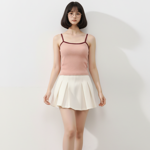 เสื้อกล้ามผู้หญิงผ้าริบเนื้อนุ่ม 100% ผ้าฝ้าย ระบายอากาศได้ดี เป็นมิตรกับสิ่งแวดล้อม คอวี ดีไซน์ทันสมัย ผ้าเนื้อยืดหยุ่น รับผลิตแบบกำหนดเอง จำนวนมาก - Product Image 1