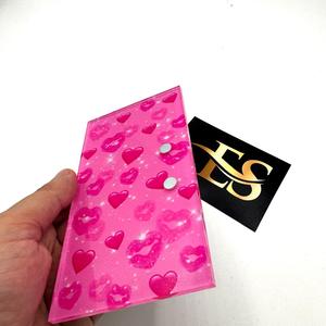 EXECTUS Aimants pour cils en acrylique en forme de cœur rose vif, fleur, papillon, amour, baiser, outil de beauté, 2 en 1, réutilisables, impression de logo personnalisée, OEM - Product Image 6