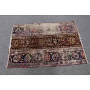 Alfombra Turca Vintage de 2.7x3.8 pies, Alfombra Pequeña, Alfombra Azul Marroquí - Product Image 2