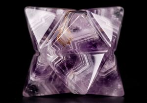 Cristal naturel de géométrie sacrée de pierre de Merkaba d'améthyste pour la guérison de Reiki - Product Image 3
