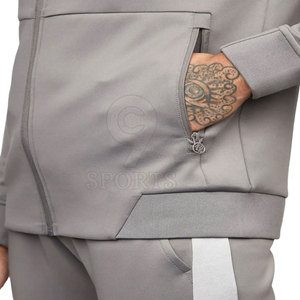 ชุดกีฬามีฮู้ดและกางเกงวิ่งสำหรับผู้ชายชุดวอร์มมีซิปดีไซน์ตามสั่ง - Product Image 4