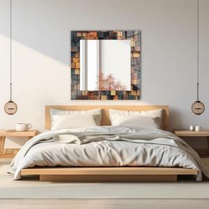 <b>Mosaic</b> Spiral Frameless Round Glass Wall <b>Mirror</b> Stylish 3D Decorative Accent for Modern Living Room Bedroom Wedding Home Decor - Product Image 6