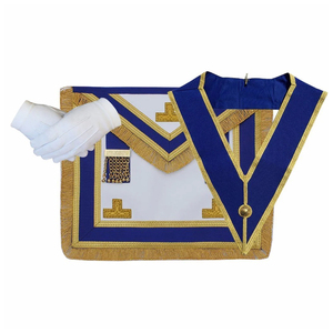 Instruments maçonniques : Tablier et collier de maître maçon MM / Nouveau collier maçonnique MM de haute qualité - Product Image 1