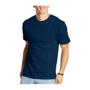 T-shirts pour hommes en coton de première qualité à manches courtes et col rond T-shirts classiques solides et basiques T-shirts décontractés à coupe ample - Product Image 3