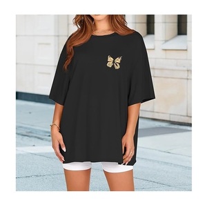 New Design OEM Service Digital Printed Women's 100% Cotton Half Sleeve Round Neck Shoulder Slope Comfortable Plus Size <b>T</b>-<b>shirt</b> - Product Image 5