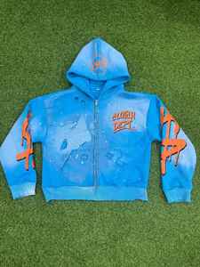 Graphic <b>Hoodie</b> with Screen Print Heavyweight French Terry Acid Wash <b>Hoodie</b> Custom Streetwear Oversized Rhinestone <b>Hoodie</b> Men - Product Image 3