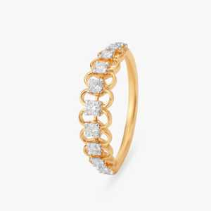 À la mode 14K or jaune Bedazzle Melorra Bar bague de mariage élégant fiançailles fête anniversaire cadeau brillant mode anneaux - Product Image 3