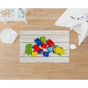 Tapis coloré en blocs de construction, tapis imprimé pour salle de jeux, chambre d'enfants, tapis en chenille - Product Image 3