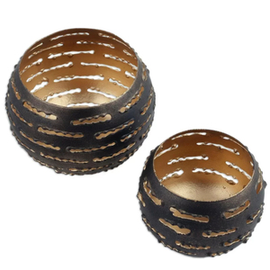 Juego de soporte de luz de té clásico moderno de 6 soportes de metal en polvo con recubrimiento dorado y negro para iluminación de decoración del hogar interior y exterior - Product Image 6