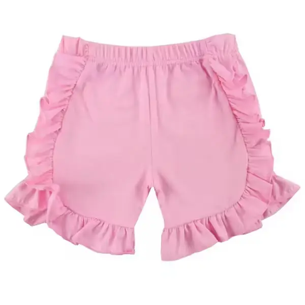 Wholesale children clothing cotton ruffled kids shorts baby girl ruffle shorts
