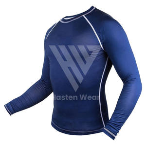 Best Selling Custom Made Premium Polyester Nylon Made Men's <b>Rash</b> <b>Guard</b> Fight Training Breathable Good Quality <b>MMA</b> <b>Rash</b> <b>Guards</b> - Product Image 2