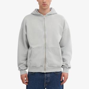 เสื้อมีฮู้ดสำหรับผู้ชายผ้าฝ้าย100% น้ำหนักมากโอเวอร์ไซส์ไซส์เสื้อฮู้ดแขนยาวแบบมีซิปรูดออกแบบได้ตามต้องการ - Product Image 1