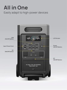 Générateur solaire portable AFERIY, station d'alimentation 5000W, onde sinusoïdale pure, batterie LiFePO4 avec roues, ports Type C pour utilisation en extérieur, US - Product Image 6
