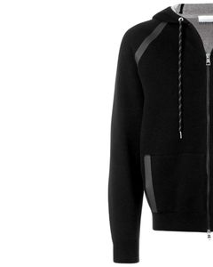 Black <b>Grey</b> Detail Zip Up <b>Hoodie</b> With Front Pockets Casual Streetwear Unisex Warm Soft Comfortable Fashion Zipper Jacket - Product Image 2