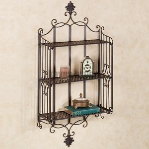 New Vintage Style Galvanized Gold storage Organizer <b>Wall</b> <b>Shelves</b> Iron <b>Wall</b> <b>Mounted</b> <b>Shelf</b> <b>Bathroom</b> Storage Multi-Purpose <b>Shelves</b> - Product Image 6