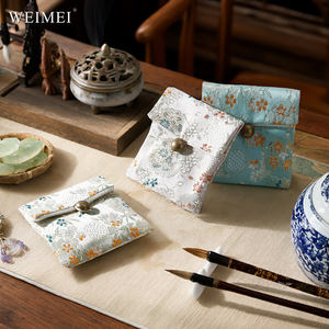 WEIMEI Sac cadeau brodé de style chinois vintage en brocart, sacs de rangement pour bijoux fins et broches, en tissu haut de gamme, faits à la main - Product Image 5