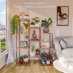Meilleure vente support de plante en bois à plusieurs niveaux intérieur extérieur échelle support de fleurs présentoir de plantes support de stockage de plantes de jardin - Product Image 2