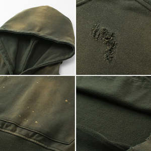 Drop Shoulder Streetwear Acid Wash High Quality 100% Cotton Men's Oversized Pullover Hoodie With all Customization Option - Product Image 4