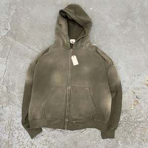 Sudadera con capucha con estampado de lavado ácido personalizado al por mayor, ropa de calle vintage de gran tamaño, jersey de 230GSM, diseño de flecos de lavado retro de algodón para hombre - Product Image 2