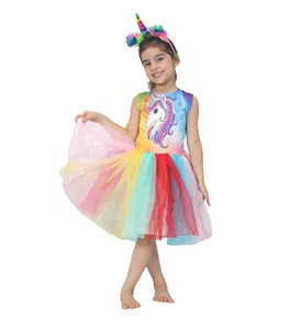 Best Quality Unicorn Western Frock For Girls Dance Dress Stage Performance For Kids By Kaku Fancy Dresses