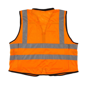 High Visibility Class 2 Work <b>Vest</b> Fluo Green Black Mesh Polyester <b>Reflective</b> Safety <b>Vest</b> Industrial Security <b>Vest</b> - Product Image 2
