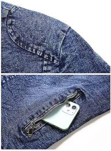 Chaqueta vaquera para hombre, chaqueta vaquera desgastada rasgada, ajustada, elástica, chaquetas de camionero, abrigo vaquero informal clásico - Product Image 6