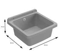 Mongardi Pilozzo 39 Lavabos muraux italiens 100% fabriqués en résine PP pour salle de bain, garage, remise, patio