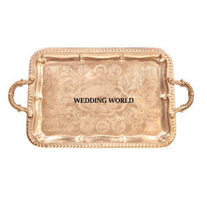 Bandeja de metal para chocolate con diseño personalizado, plato de diseño hecho a mano con acabado plateado, forma ovalada, bandeja de chocolate al por mayor - Product Image 2