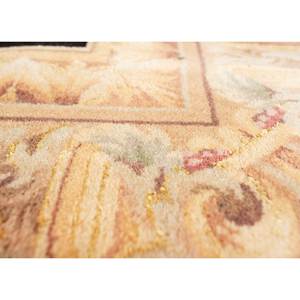 Tapis rectangulaire Aalam Floral noué à la main en laine et soie gris et noir Pae-4934 pour salon, maison, couloir, motif puzzle - Product Image 3