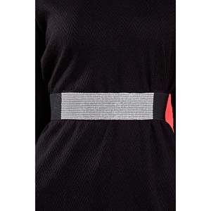 Ceinture élastique ornée de pierres - Noir-Argent - Product Image 4