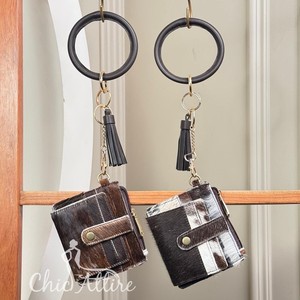 กระเป๋าสตางค์หนังวัวบางกะทัดรัดทำจาก PVC ที่ใส่บัตรเครดิตกระเป๋าสตางค์เหรียญพร้อมพวงกุญแจคล้องข้อมือทรงกลมสำหรับผู้หญิง - Product Image 1