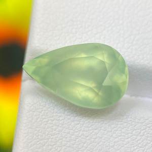 7.25ct Prehnite Naturel Vert Pâle Poire Coupe À Facettes Pierres Précieuses En Vrac Du Mali 15.4*9.8 MM Belle Gemme De Prehnite Verte Pour Bague - Product Image 1