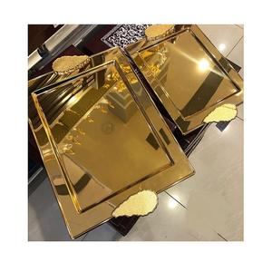 Bandeja de Servicio de Metal Blanca y Dorada con la Mejor Calidad, Bandeja de Servicio de Restaurante para Frutas, Aperitivos y Alimentos en Venta - Product Image 6