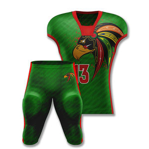 Uniforme de football américain rétro personnalisé de haute qualité, couleur unie contrastée, respirant, 100% polyester, manches courtes, design d'équipe - Product Image 4