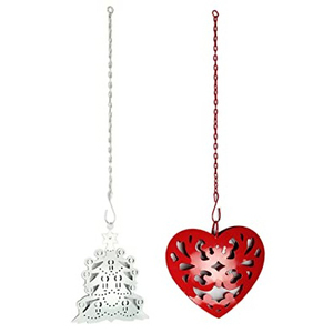 Alta calidad rojo y blanco nuevo Feliz Navidad Metal Navidad campana colgante sublimación adornos navideños - Product Image 5