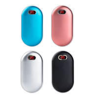 Jusqu'à 60 ° Chauffe-mains portable USB de poche avec écran LED, 6000 mAh, rechargeable, 3 niveaux, chauffe-mains électriques magnétiques
