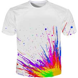 T-shirt à sublimation arc-en-ciel pour homme en jersey à manches courtes et col rond avec motif imprimé solide - Product Image 4