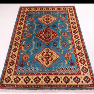 Alfombra de área moderna suave anudada a mano azul de alta calidad para el hogar Cocina hoteles y restaurantes alfombra de oración bordada - Product Image 3