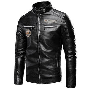 New Arrival <b>Men's</b> High Quality Breathable Stand Collar <b>Leather</b> Jacket Customized Logo Design Sustainable for Winter Low Price - Product Image 4