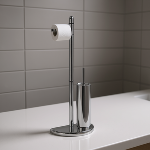 Gedy HI32 13 HIBISCUS Colonne WC chromée polie 29,6x18x75cm Porte-brosses WC - Product Image 3