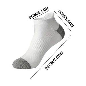 <b>Men's</b> Athletic <b>White</b> Cotton Ankle <b>Socks</b> Ukumplol Rubber Band <b>Sports</b> <b>Socks</b> One Size Fitting for Spring Summer Hiking Basketball - Product Image 4