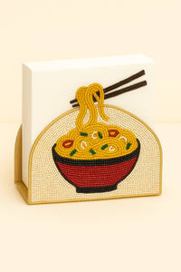 Cuenco de Ramen de calidad de exportación con palillos, servilletero decorativo bordado, abalorios artesanales para restaurante asiático en 2025 - Product Image 5