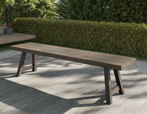 Rodney Banc en bois de teck massif Design moderne pour l'intérieur et l'extérieur pour le jardin, la terrasse et la cuisine Autres meubles d'extérieur - Product Image 4