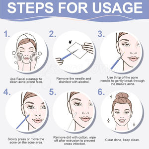 Kit profesional de removedor de espinillas de acero inoxidable, extractor de espinillas con aguja para acné y herramientas para el cuidado de la piel Facial - Product Image 6