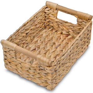 Panier de rangement en fibre naturelle de jacinthe d'eau, fait à la main, en osier, écologique, de haute qualité, fournisseur indien, vente en gros, usage domestique - Product Image 3